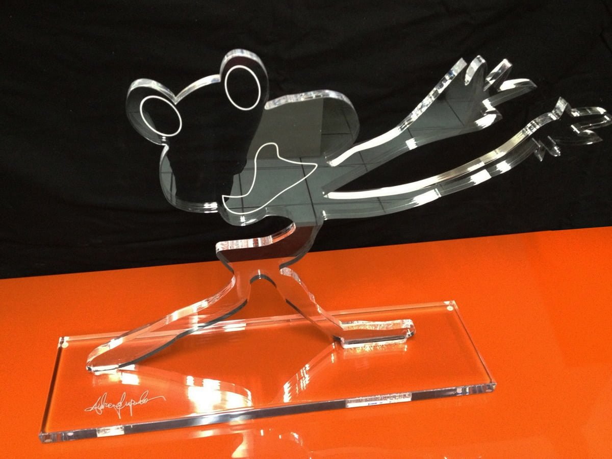 Laser cut acrylic corporate trophy and award