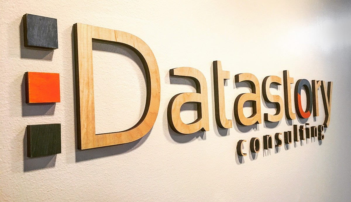 Multi-layered laser cut wood commercial sign