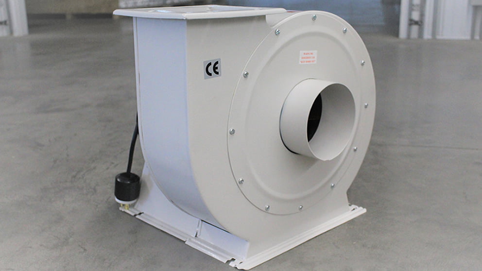 Fume exhaust fan blower unit for metal laser cutter