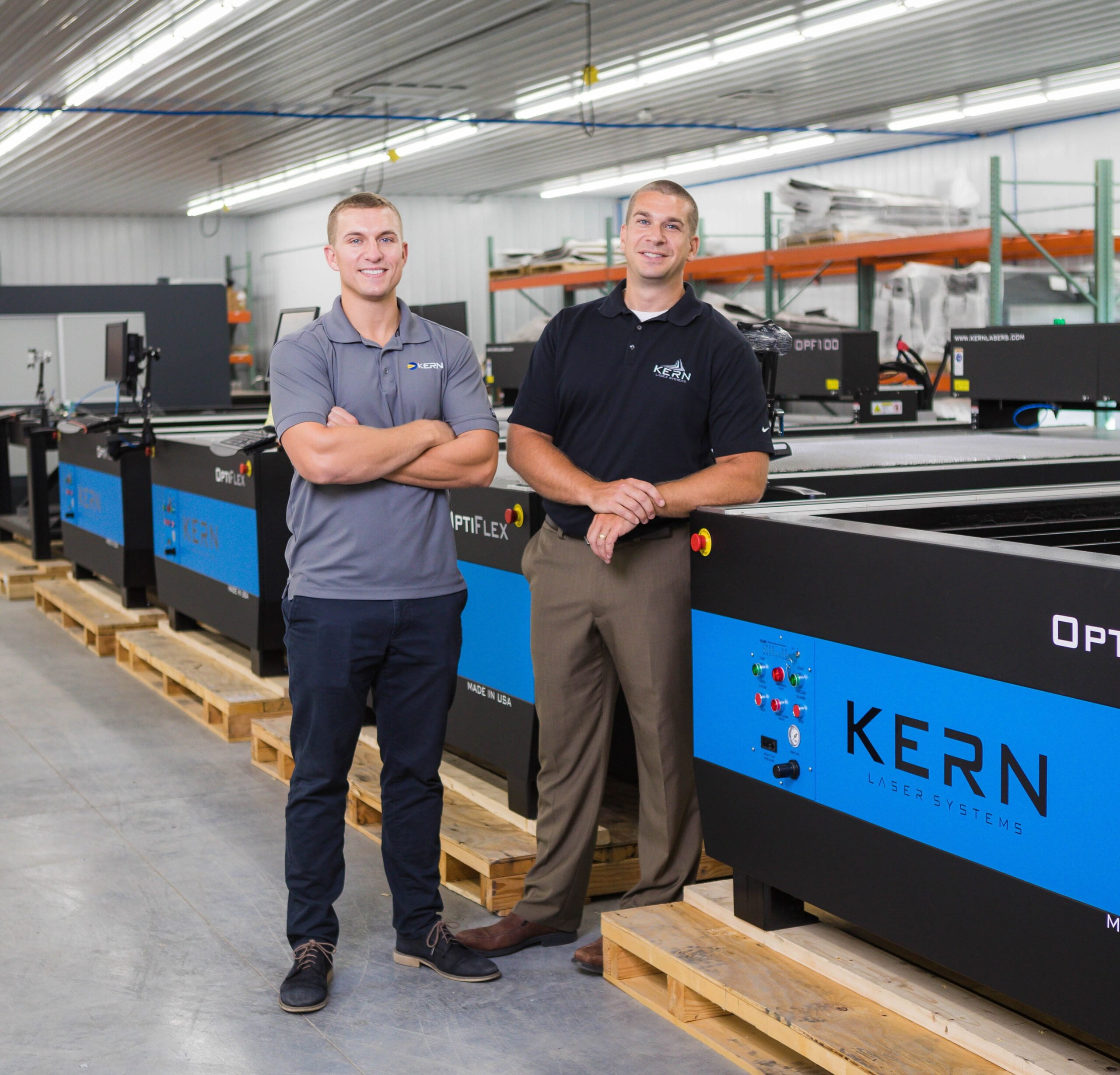 Kern Laser Systems Founders and Executives on the production floor