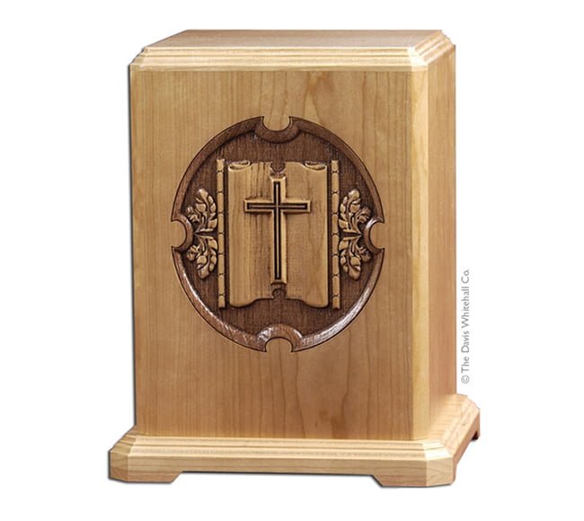 Personalized 3D laser engraved wooden urn